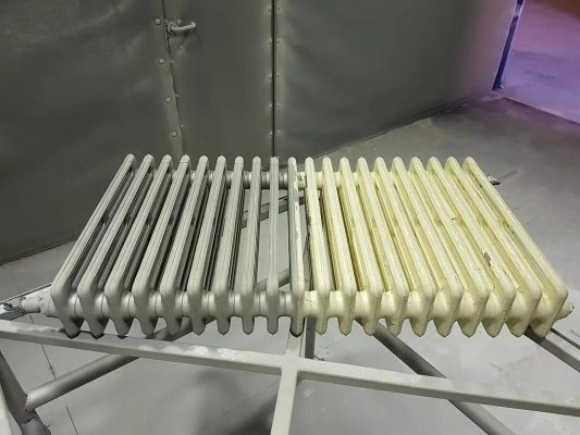 Radiateur partiellement sablé